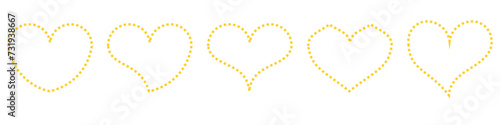 collection of dotted yellow hearts