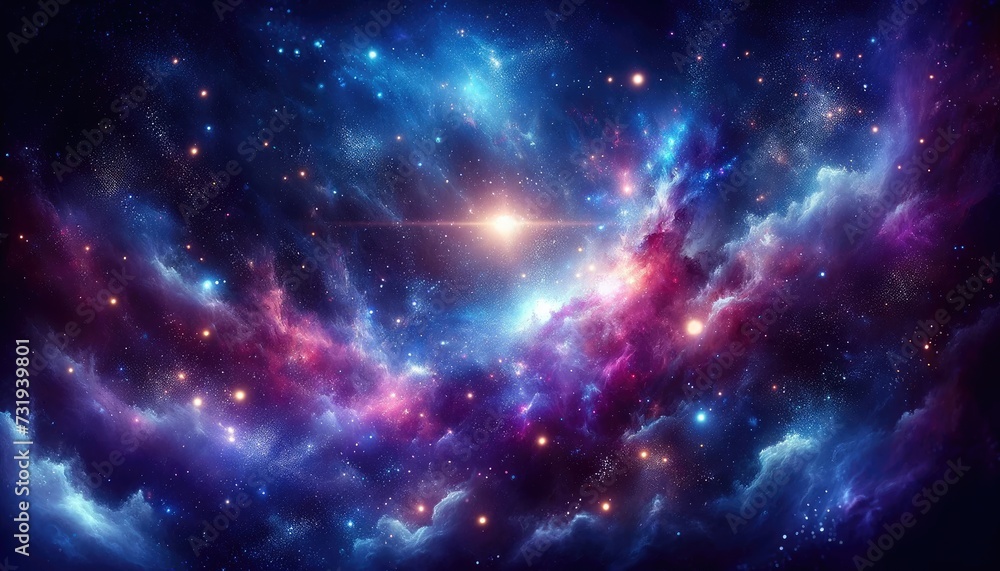 Fototapeta premium Mystical Cosmic Nebula and Starfield Background