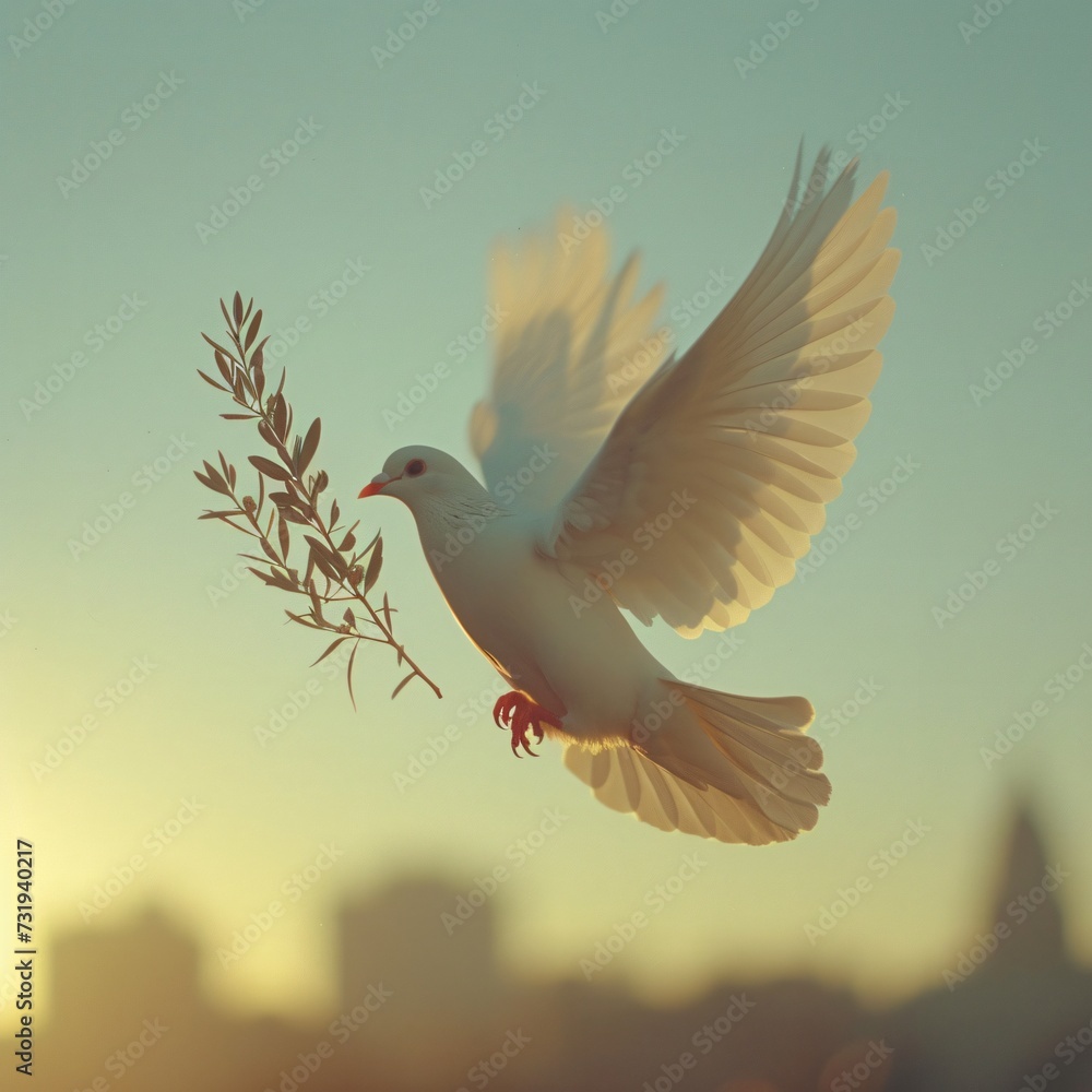 Obraz premium As a universal emblem of peace, the dove evokes feelings of calmness and unity across cultures.