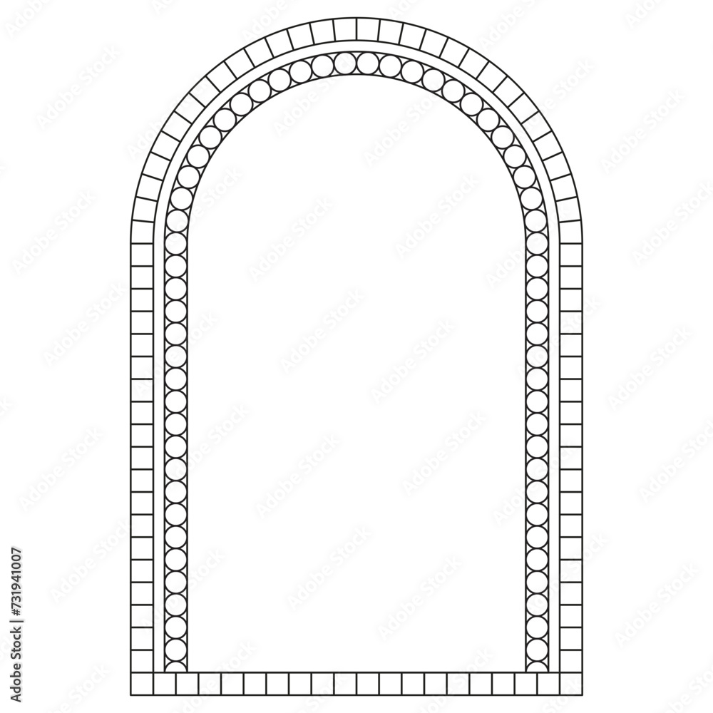 Boho frame arch vector illustration modern minimalistic retro aesthetic linear arc portal logo bohemian design element mystical geometric abstract border