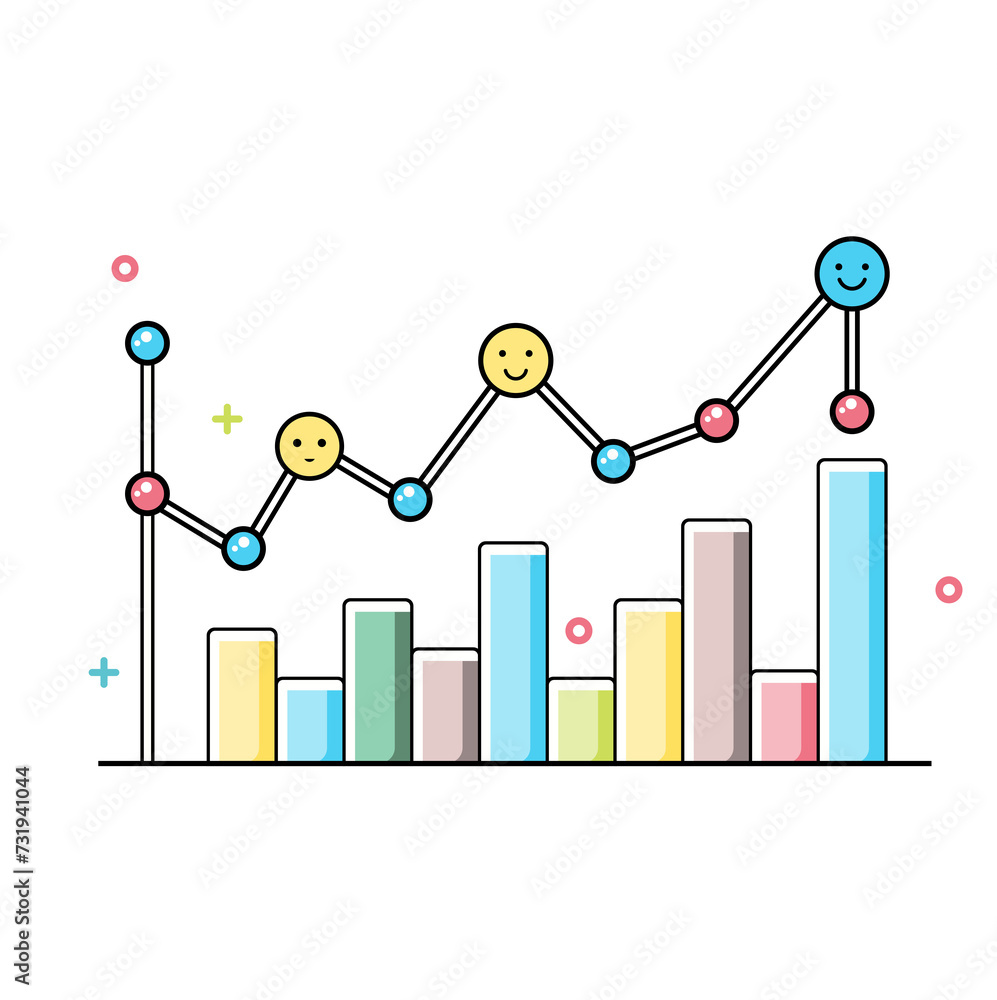 business graph cute colorful business graph cute colorful
