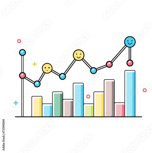 business graph cute colorful