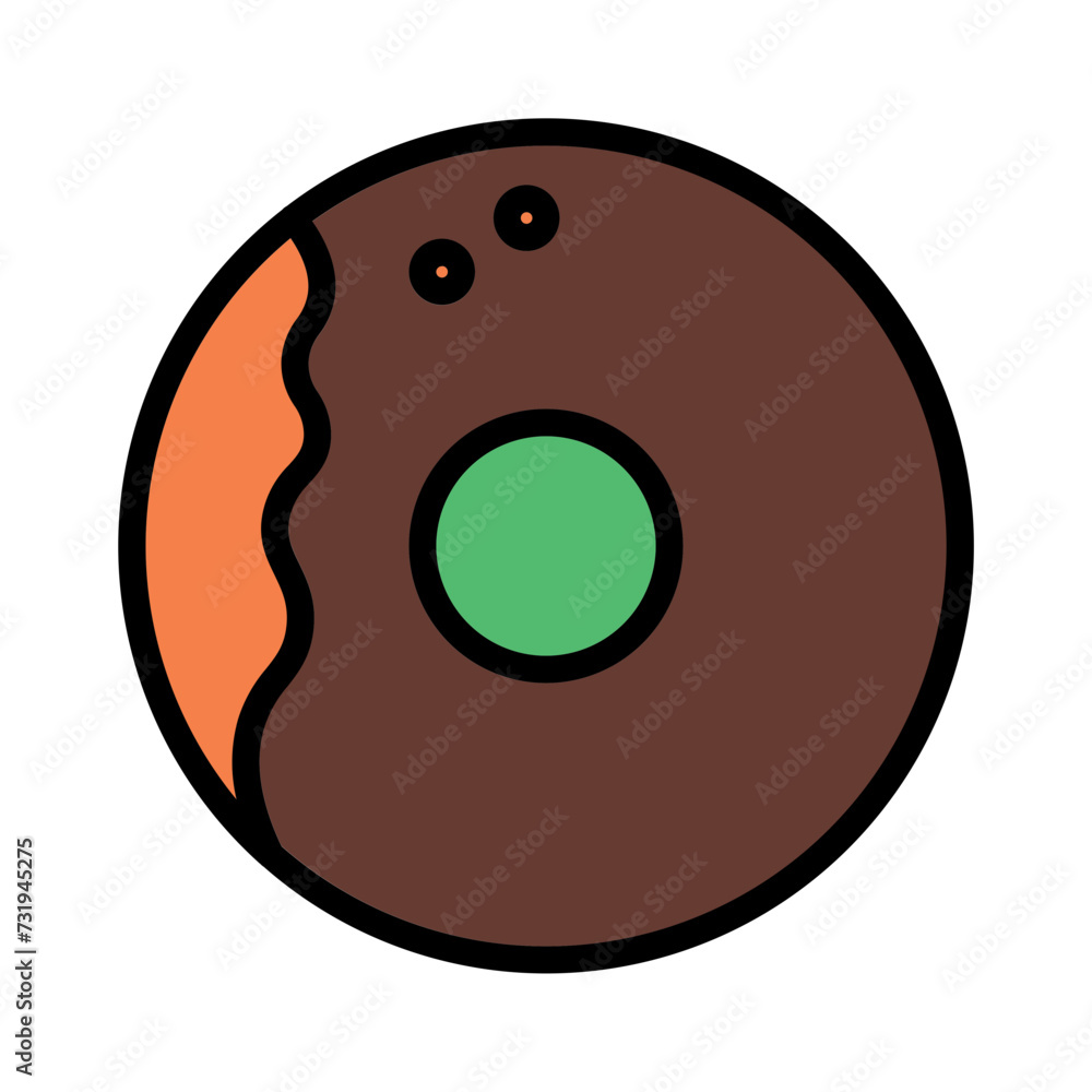 Fototapeta premium Cookies Dessert Donuts Filled Outline Icon