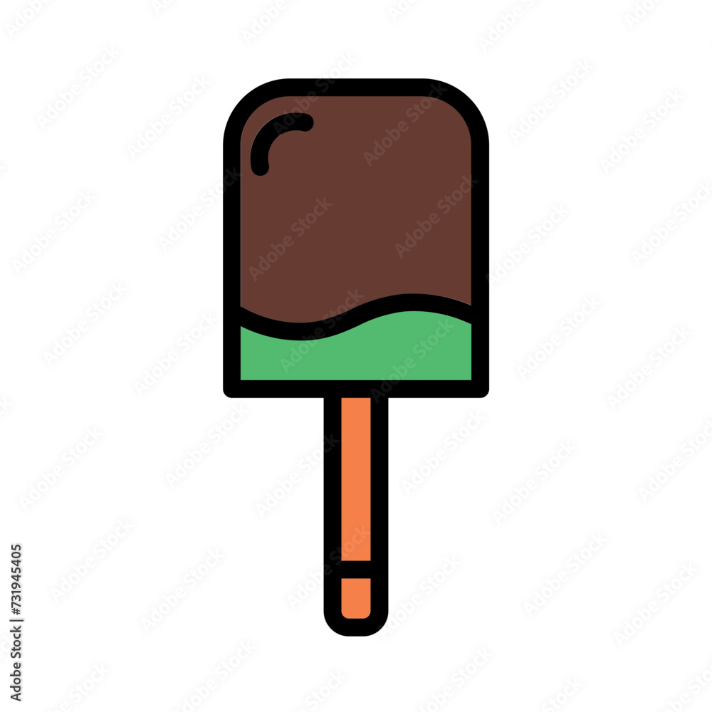 Food Ice Cream Sweets Filled Outline Icon