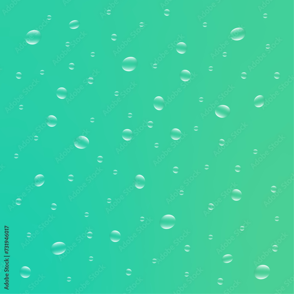Green bubbles droplets background 