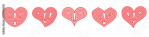 collection of outlined red hearts