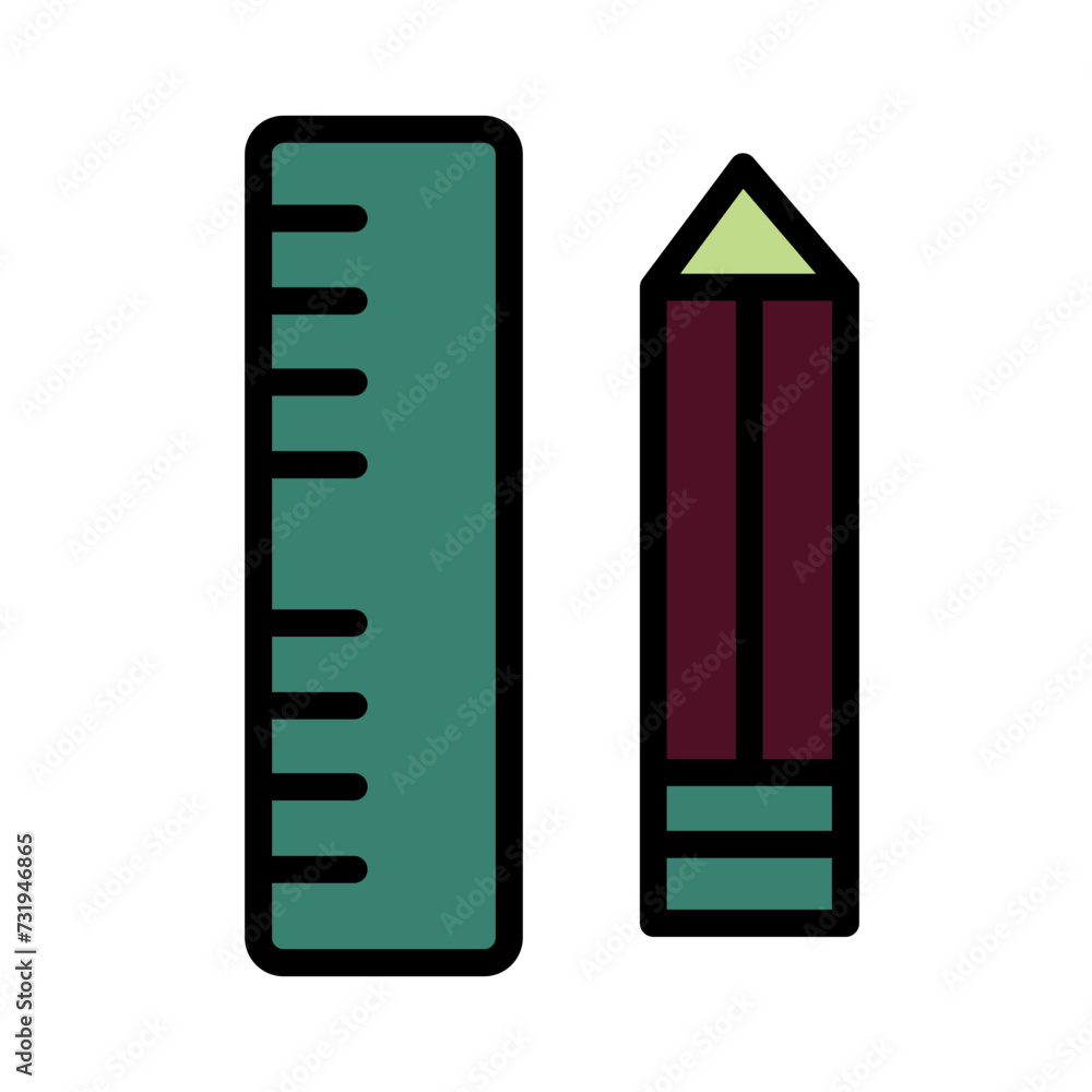 Pencil School Toy Filled Outline Icon Pencil School Toy Filled Outline Icon