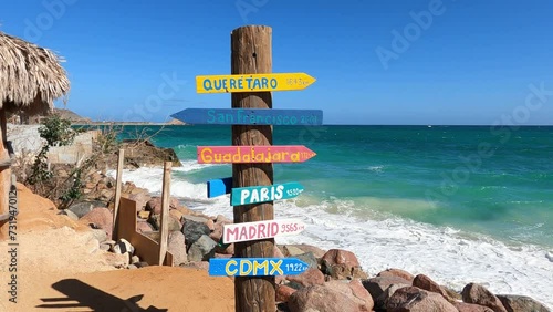 Wallpaper Mural Destinations signs from Cabo Pulmo, Baja California. Slow motion Torontodigital.ca