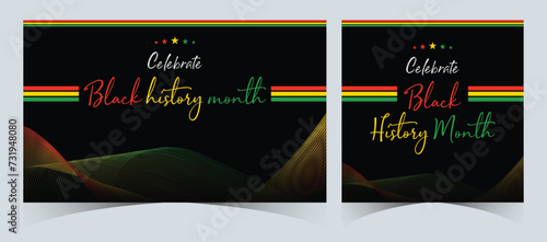 Set of Black History Month celebrated. February national black history month African American vector illustration Template for background, banner, card, poster with text inscription