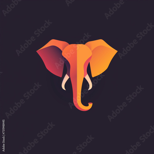 Flat modern logo elephant vector icon illustration