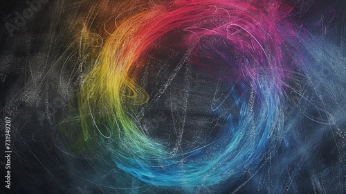 Abstract Chalkboard Background with Chalk Rain