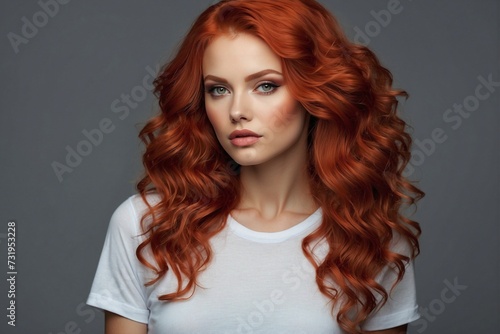 Creative portrait of a woman with bright hair