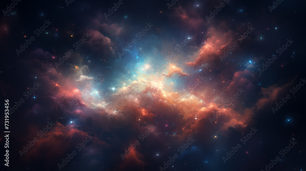 Fototapeta premium A nebula cloud in deep space