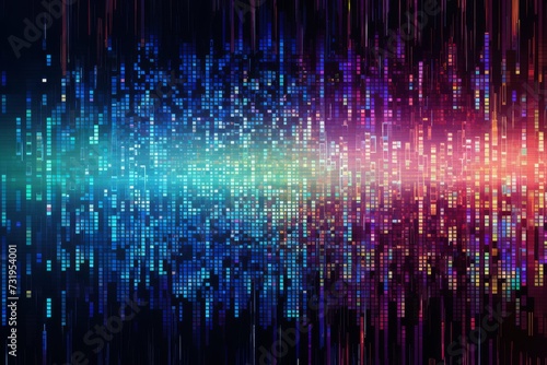 A vibrant digital representation of data streaming, depicting information flow. © GreenMOM