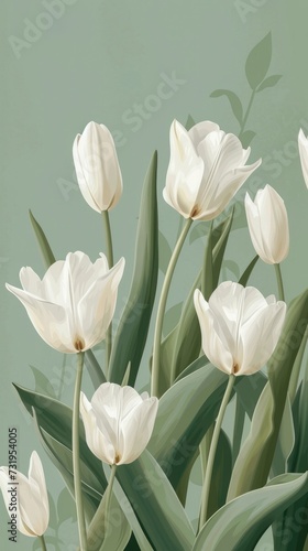 Beautiful white tulips