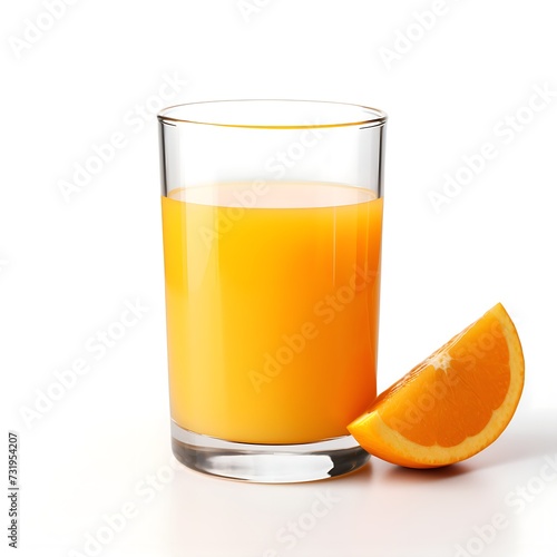 Ein Glas Orangensaft auf weißem Hintergrund