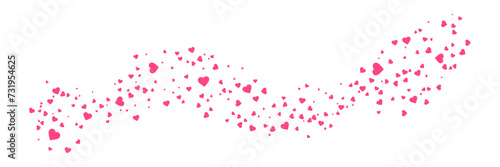 Pink hearts petals on transparent background