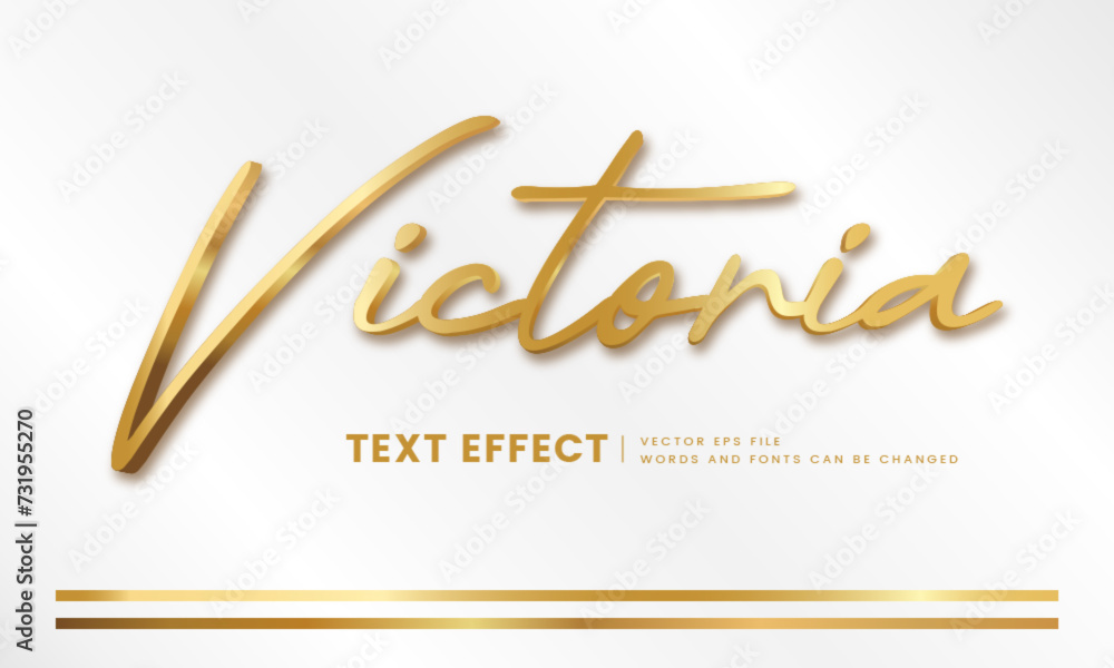 Editable luxury 3d gold text effect. Elegant font style perfect for logotype, title or heading text.	 - obrazy, fototapety, plakaty 