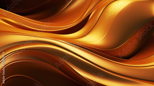 Abstract gold background, golden black metal wavy liquid patterns wallpaper