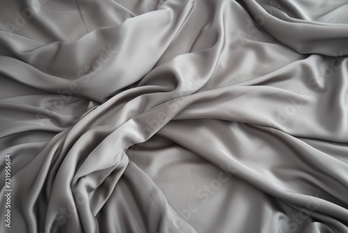 Elegant Grey Draped Satin Cloth
