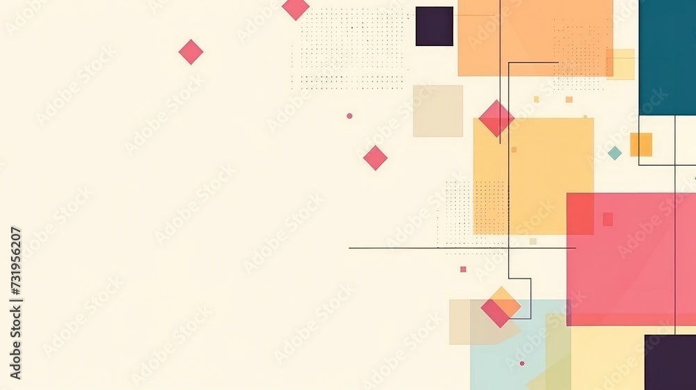 Abstract Geometric Template with Copy Space, Flat Design Graphic on White Background. Abstract Geometric Template with Copy Space, Flat Design Graphic on White Background.