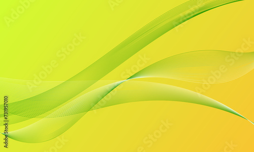 green yellow soft lines wave curves wih smooth gradient abstract background