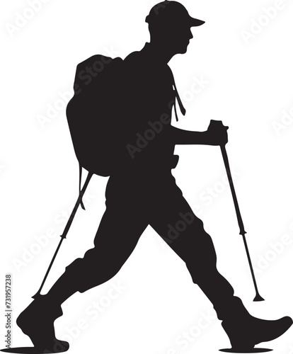 hiking silhouette vector illustration