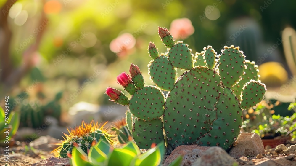 Blooming Cactus at Golden Hour Blooming Cactus at Golden Hour