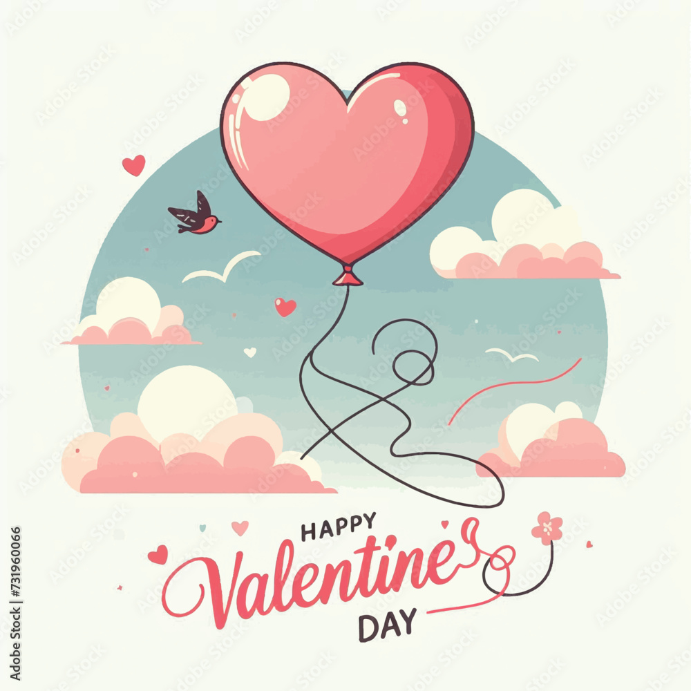 Beautiful vector illustration on the theme of Valentine's Day