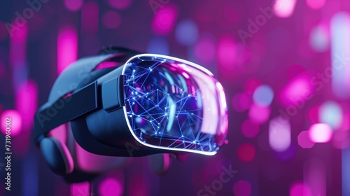 Futuristic VR Headset with Neon Lights © Julia Jones