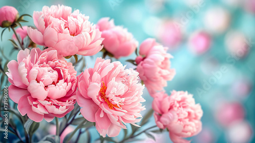 A bouquet of peonies in soft pink hues  symbolizing romance and elegance for special occasions and gifts