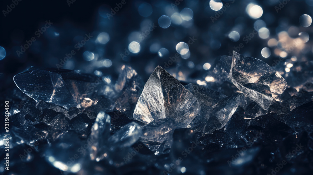 Macro close up of uncut diamond, making graphic background