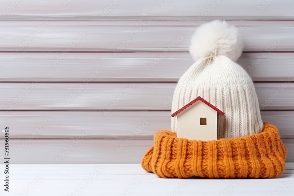 Fototapeta premium House with warm hat.