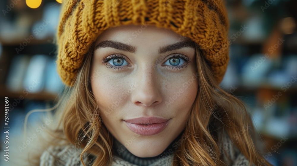 Winter Warmth in Blue-Eyed Gaze Winter Warmth in Blue-Eyed Gaze