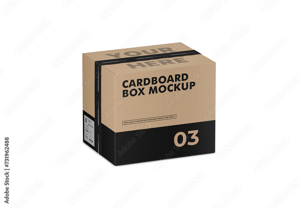 Cardboard Box Mockup Stock Template | Adobe Stock