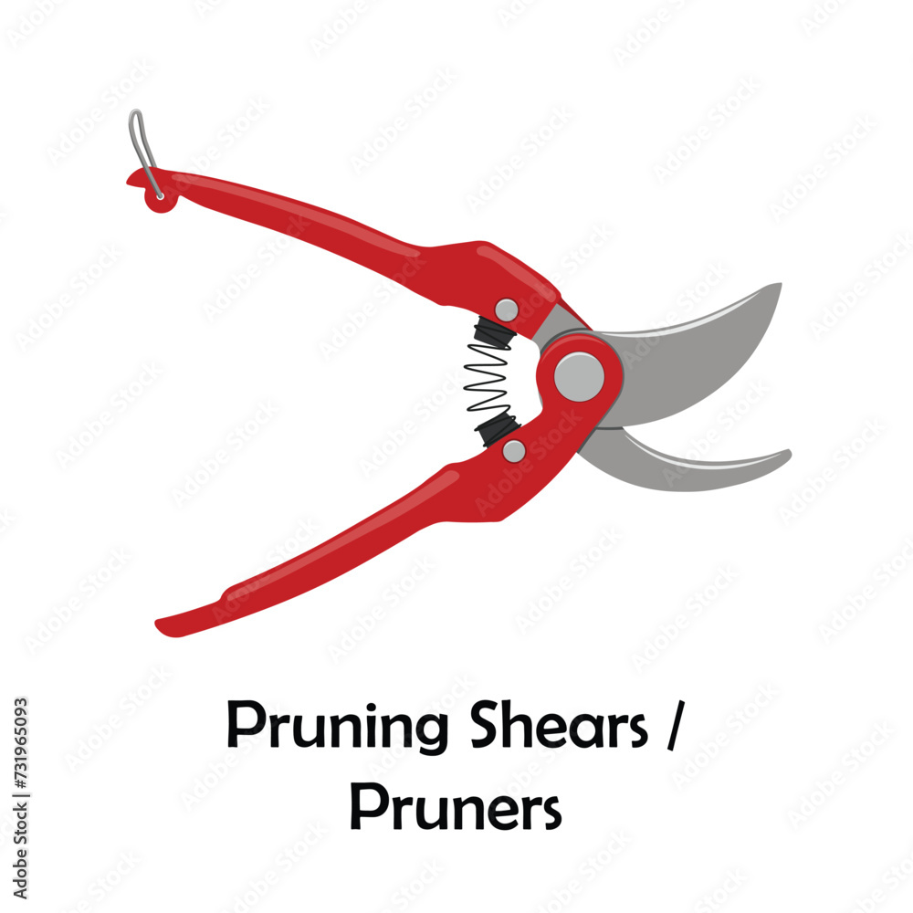 Pruning shears flat vector isolated on white background. Gardening tools. Work tools. Hand tools. DIY tools. Pruning shears flat vector isolated on white background. Gardening tools. Work tools. Hand tools. DIY tools.