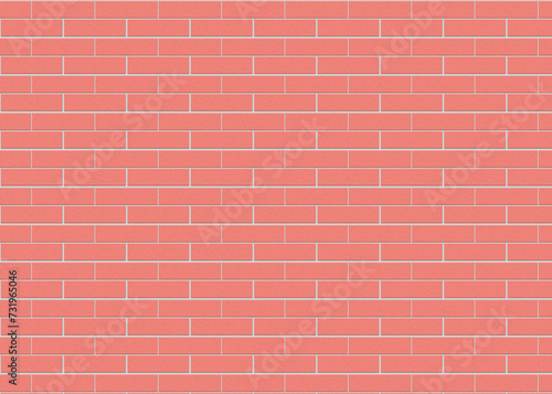 Coral Pink color Brick wall Background. Blank Copy Space. Abstract wall. Textured Background. Interior Wall Background. Modern Wall Design. Abstract Design for banners and advertisements.