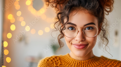 A young woman wearing glasses photo