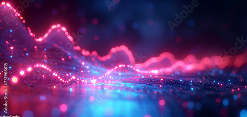 abstract glowing line and dots technology background