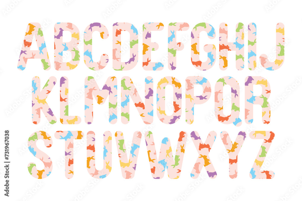 Versatile Collection of Easter Bunny Alphabet Letters for Various Uses