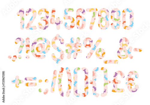Versatile Collection of Easter Bunny Numbers and Punctuation for Various Uses