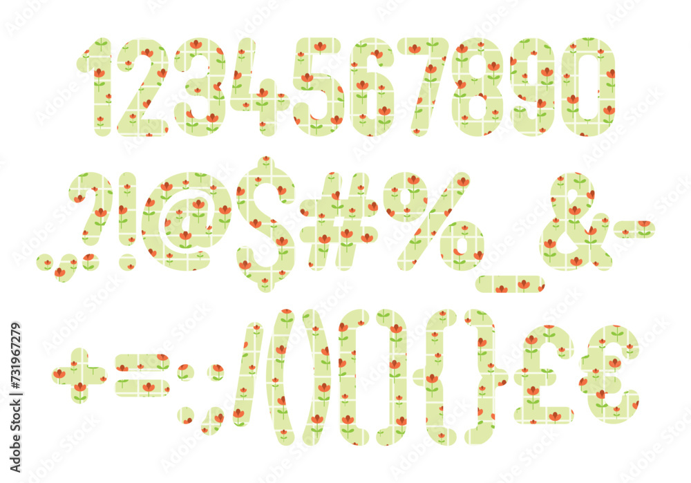 Versatile Collection of Spring Florals Numbers and Punctuation for Various Uses Versatile Collection of Spring Florals Numbers and Punctuation for Various Uses