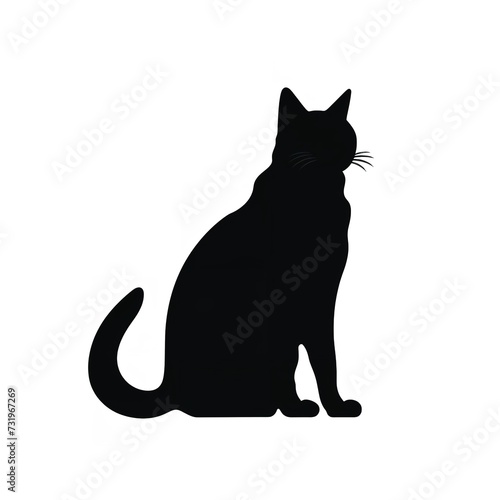 Black Color Silhouette of a Cheetoh Cat Simple © zahidcreat0r
