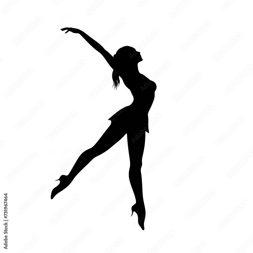 Color Silhouette of a Dancer: Simple and Elegant Movement

