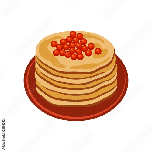 Blini Traditional Russian pancakes with red caviar