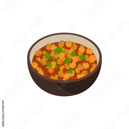 Chana Masala traditional Indian food illustration