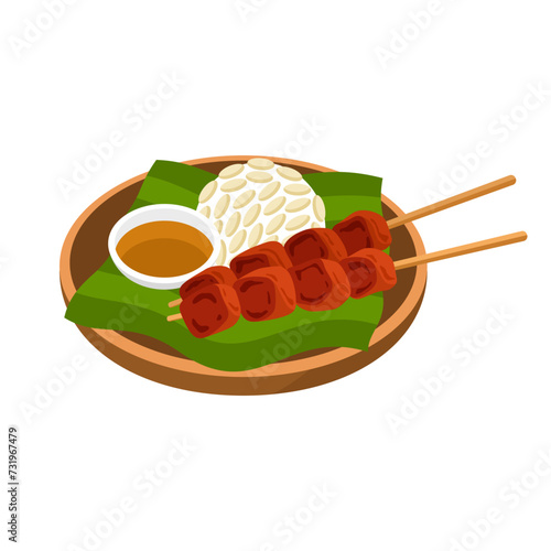 Chicken Satay traditional Asian barbecue 