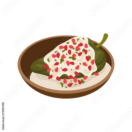 Chiles en Nogada traditional Mexican dish