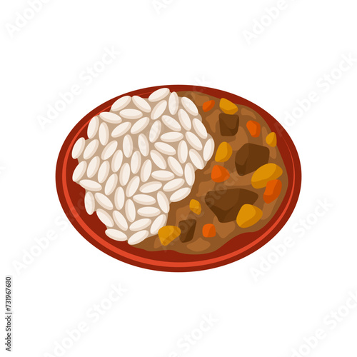 Kare Raisu Japanese curry rice vector illustration