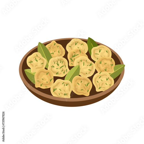 Pelmeni, Dumplings traditional Russian food 